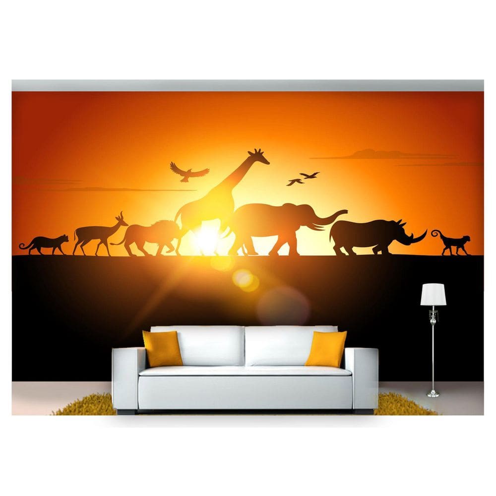 Papel De Parede Animais Savanna Elefante 3D Anm207