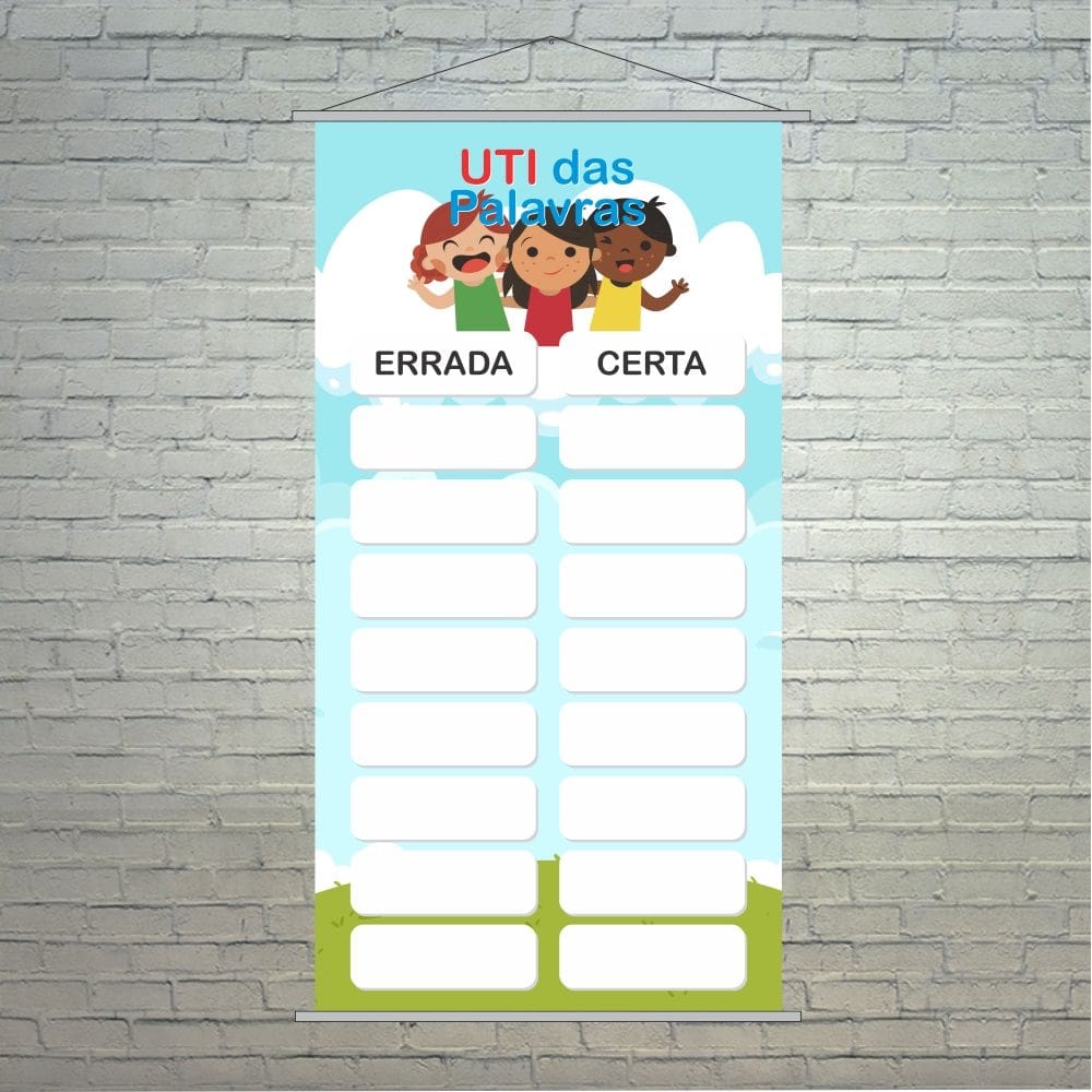 Banner Escolar Pedagógico UTI das palavras 80x50