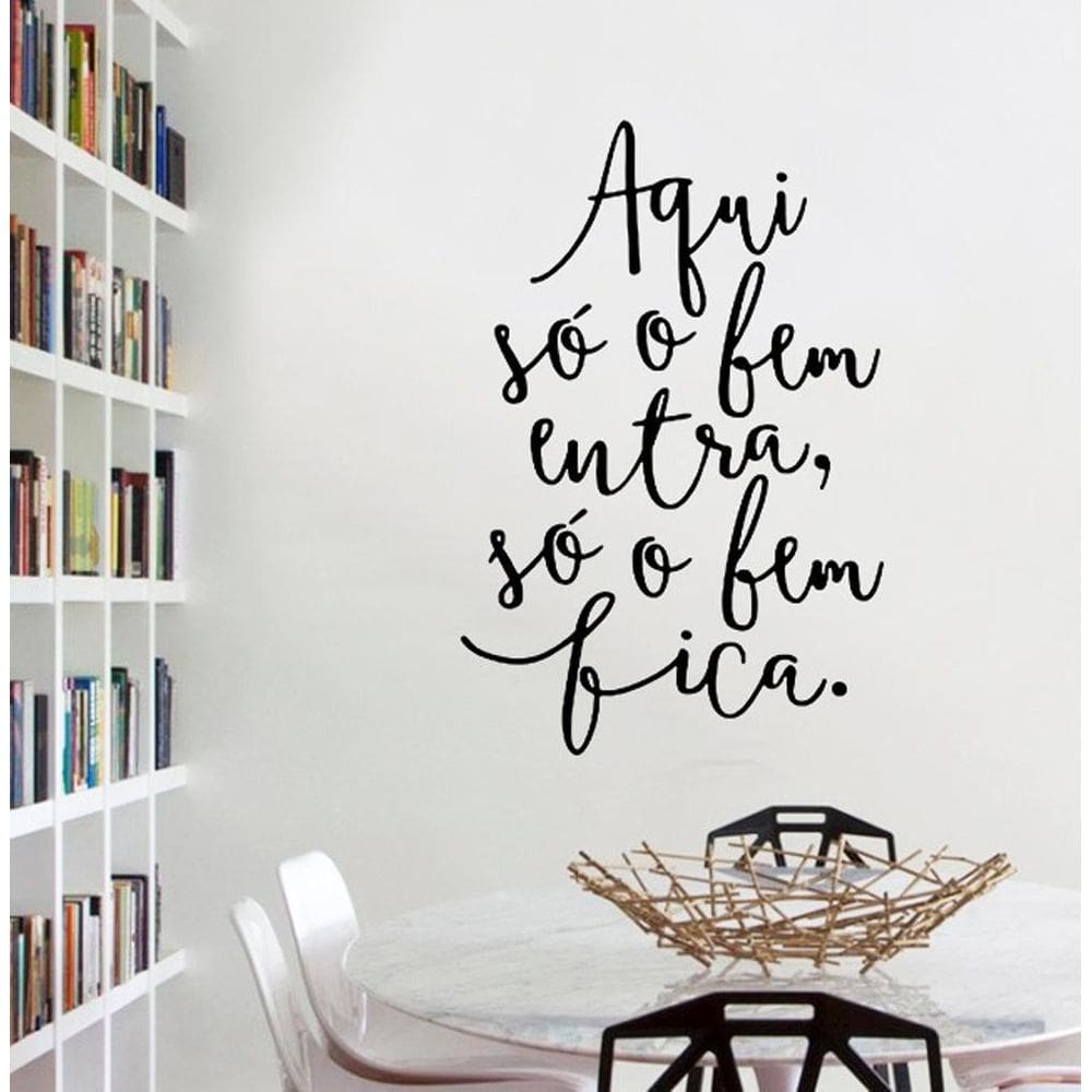 Adesivo Decorativo De Frase Aqui Só O Bem Entra