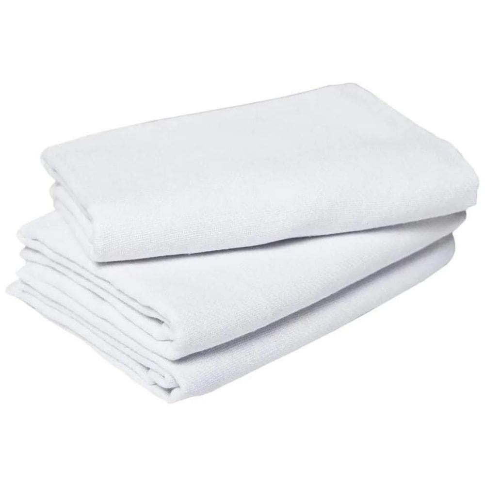 12 Panos Flanela Branca 30X40Cm.