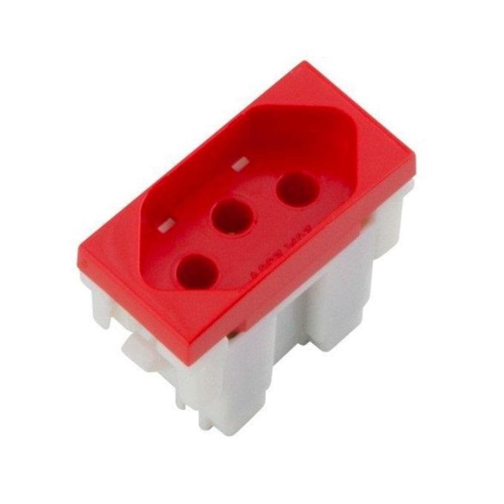 Módulo Tomada 10A Vermelho 2P + T Siena 6080 Alumbra