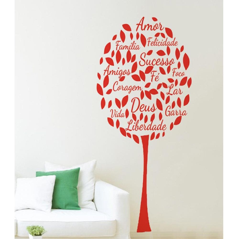 Adesivo Decorativo De Parede E Vidro Arvore Palavras