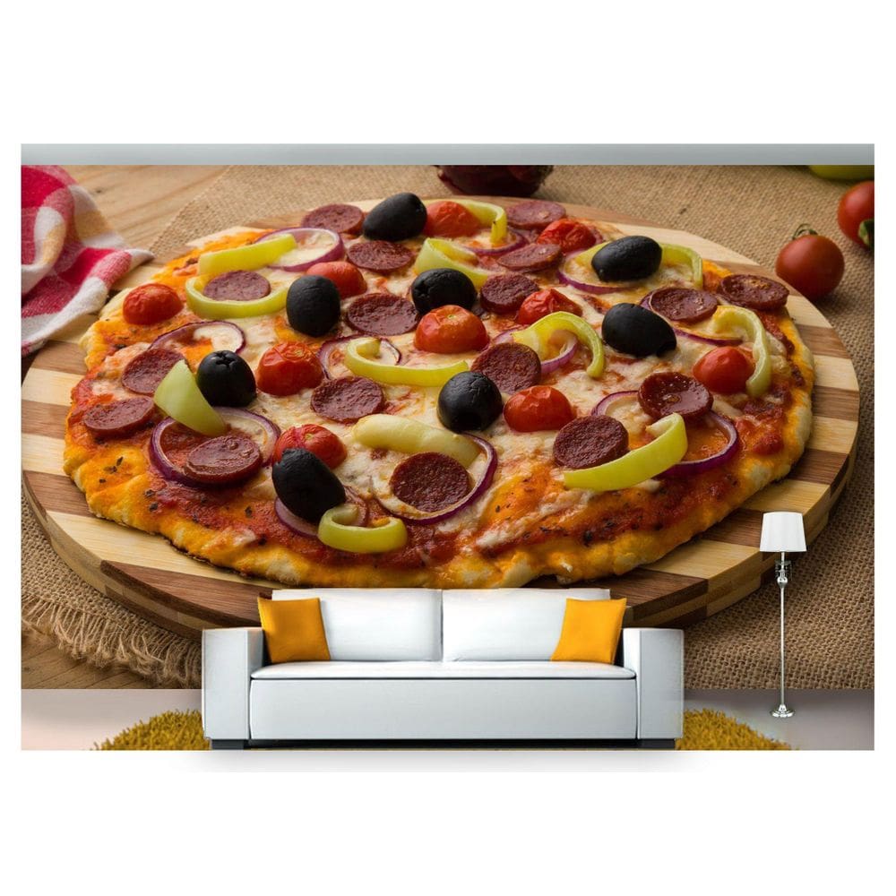 Papel De Parede Rodízio Pizza Gourmet 3D Al141