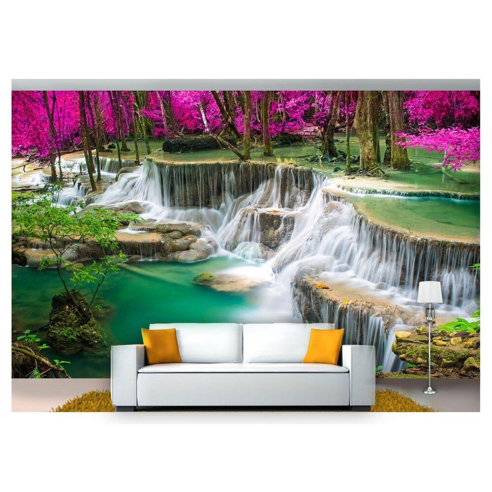 Papel De Parede Cachoeira Natureza Mata 3D Nch207