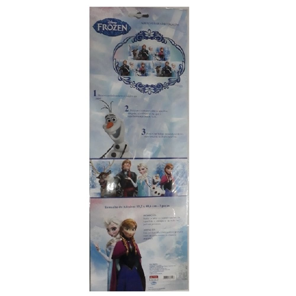Adesivo Decorativo Frozen 15,2 x 40,6 cm - 3 Peças