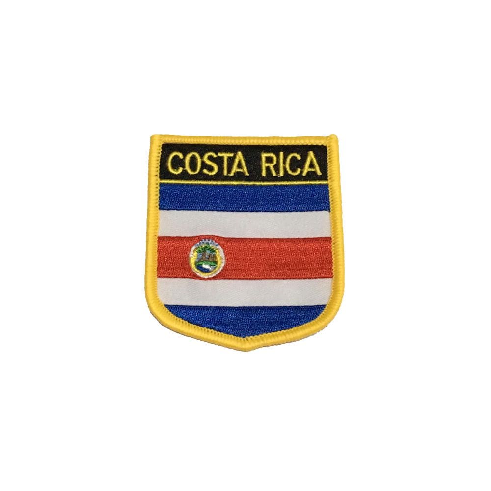 Patche Aplique Bordado Escudo Da Bandeira Da Costa Rica 6x7 cm