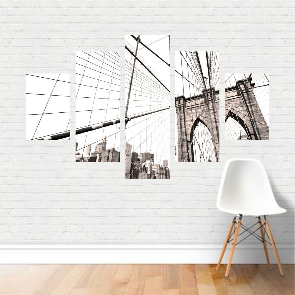 Quadro Cidades Ponte Suspensa Brooklyn Manhattan New York Ca