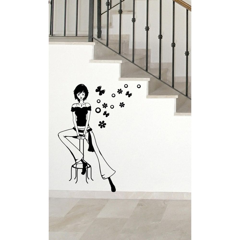 Adesivo de parede silhueta teen Menina