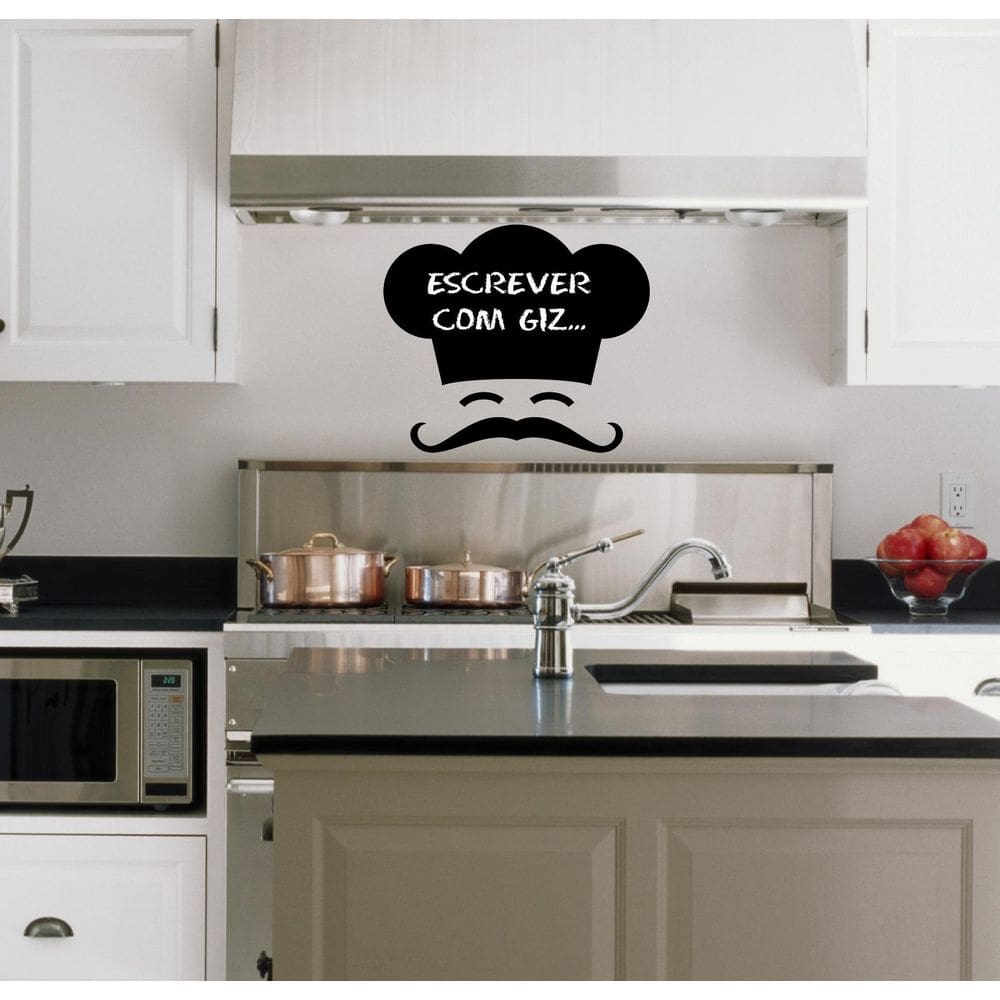 Adesivo Decorativo De Parede Lousa Chef Cozinha Com Giz