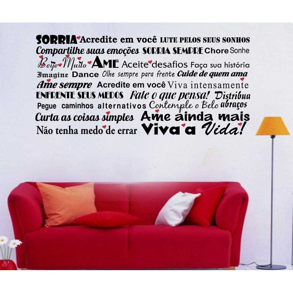 Adesivo Decorativo Com Palavras Motivacional Sorria Ame Lute