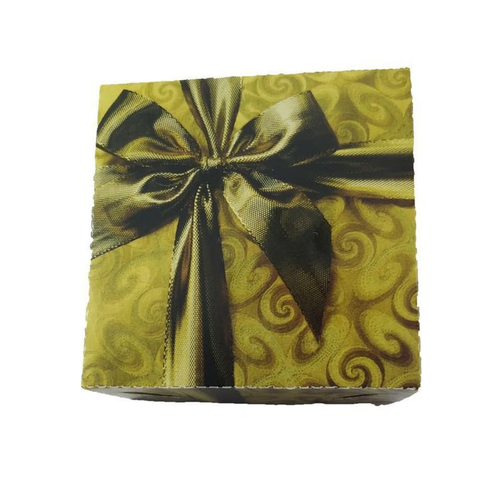 Caixa Duplex Para Presente - Laço Dourado - Kit 25 Unidades