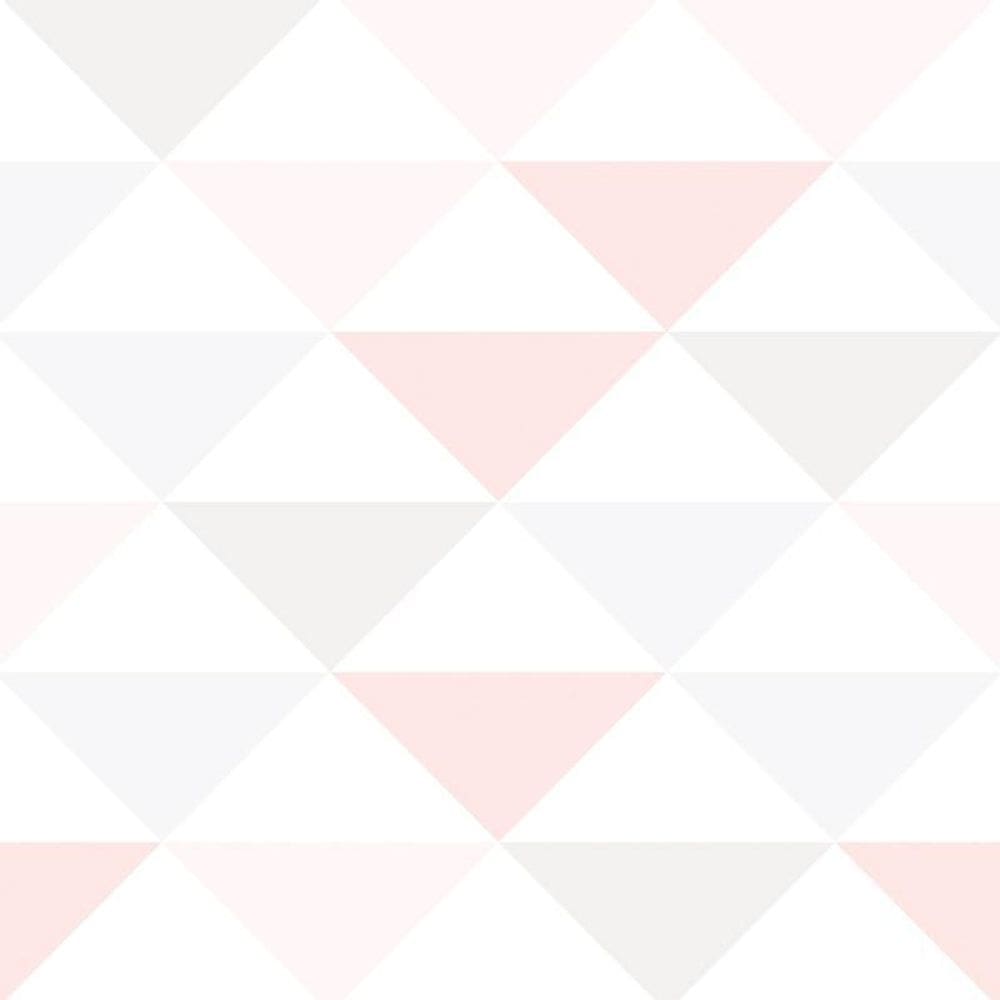 Papel Parede Triangulo Geométrico Rosa Lilás Claro Adesivo