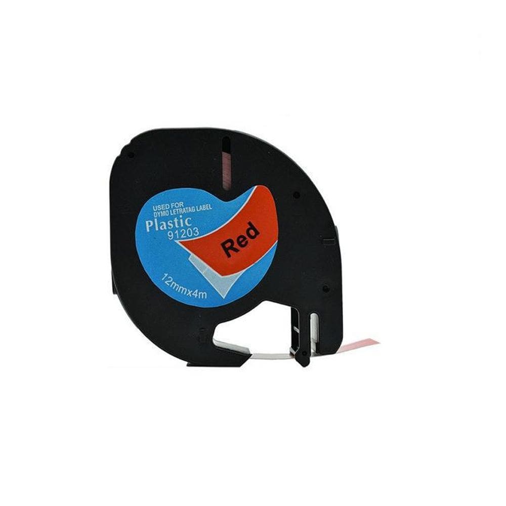 Fita Aplicável Dymo Letratag Plástica 91203 Vermelha 12Mm