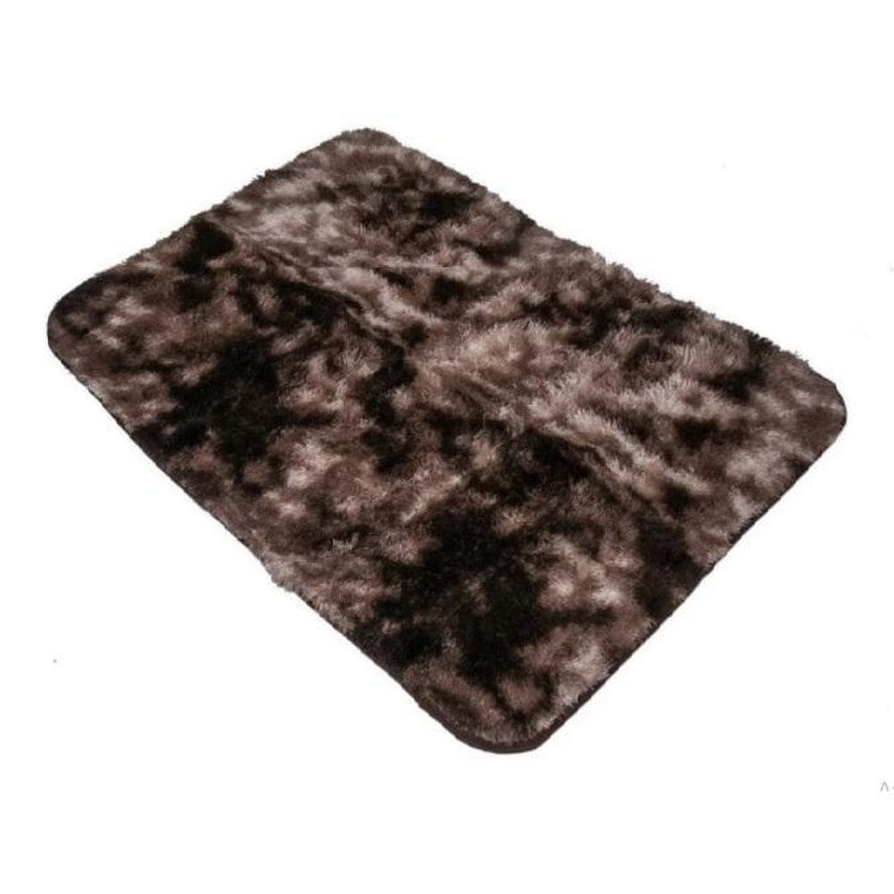 Tapete Porta Felpudo Macio 0,40X0,60M Tabaco Mesclado Shaggy