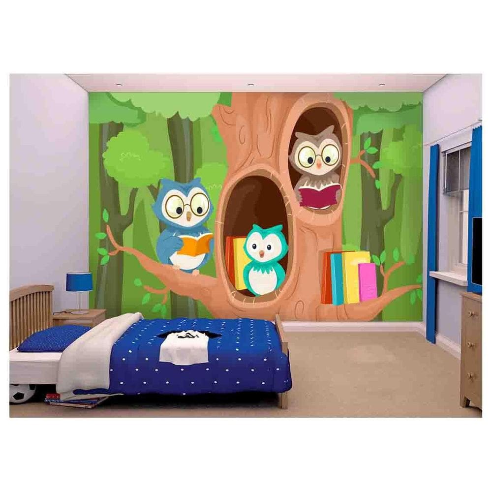 Papel De Parede Corujas Livros Leitura  Azs116