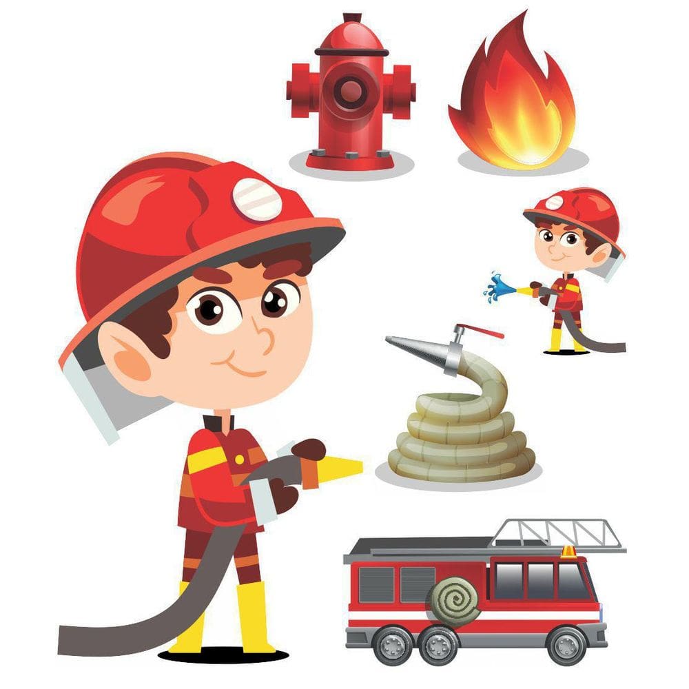 Kit Display Bombeiro Cabelo Castanho Com 6 Peças + Painel