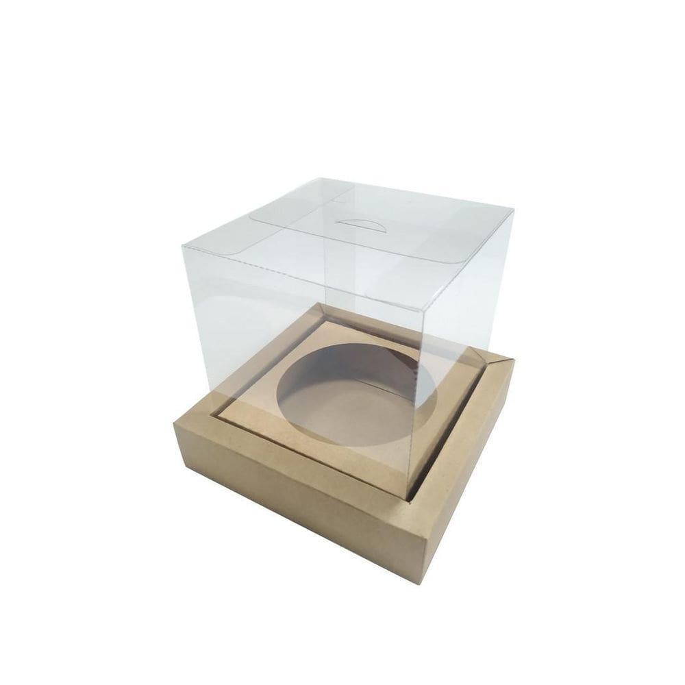 Caixa Para Panetone 250G Kraft Com Borda Kit 10Und