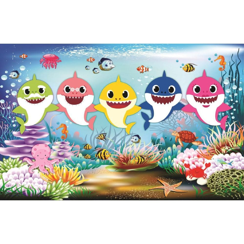 Fundo Fotográfico Em Tecido Baby Shark 2,60 X 1,50