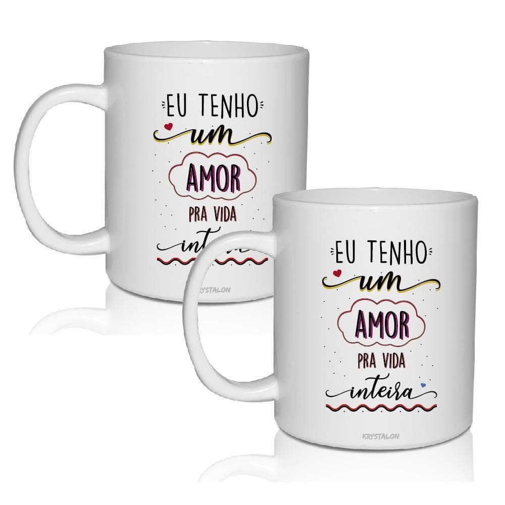 Kit 2 Canecas Acrílico Eu Tenho Um Amor - Dia Dos Namorados