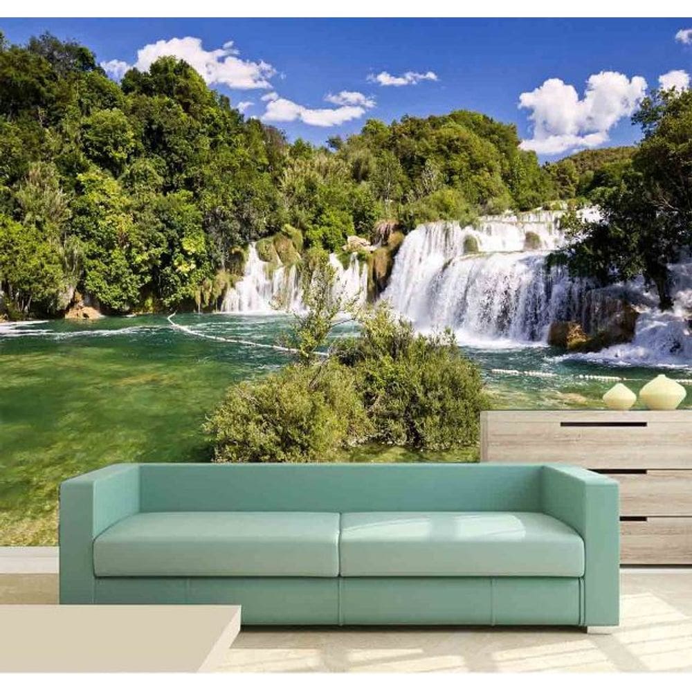 Papel de Parede Painel Fotográfico Cachoeira 3D 1M² na 076