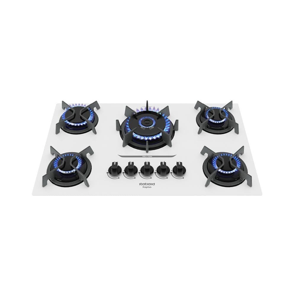 Cooktop 5 Bocas a Gás Itatiaia Itaplus com Tripla Chama e Acendimento Automático Cor Branco Bivolt