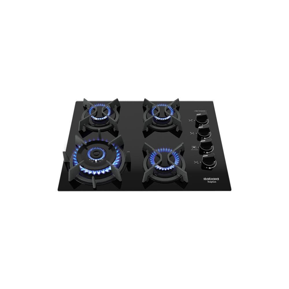 Cooktop 4 Bocas a Gás Itatiaia Itaplus com Tripla Chama e Acendimento Automático Cor Preto Bivolt