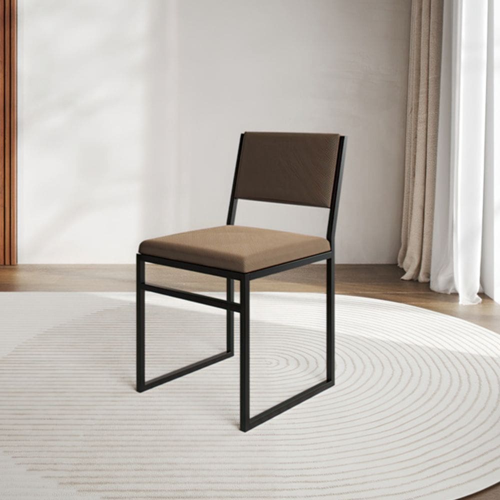 Cadeira de Jantar Industrial Isa Assento em Veludo para Mesa Sala de Jantar Cozinha e Casa - Marrom