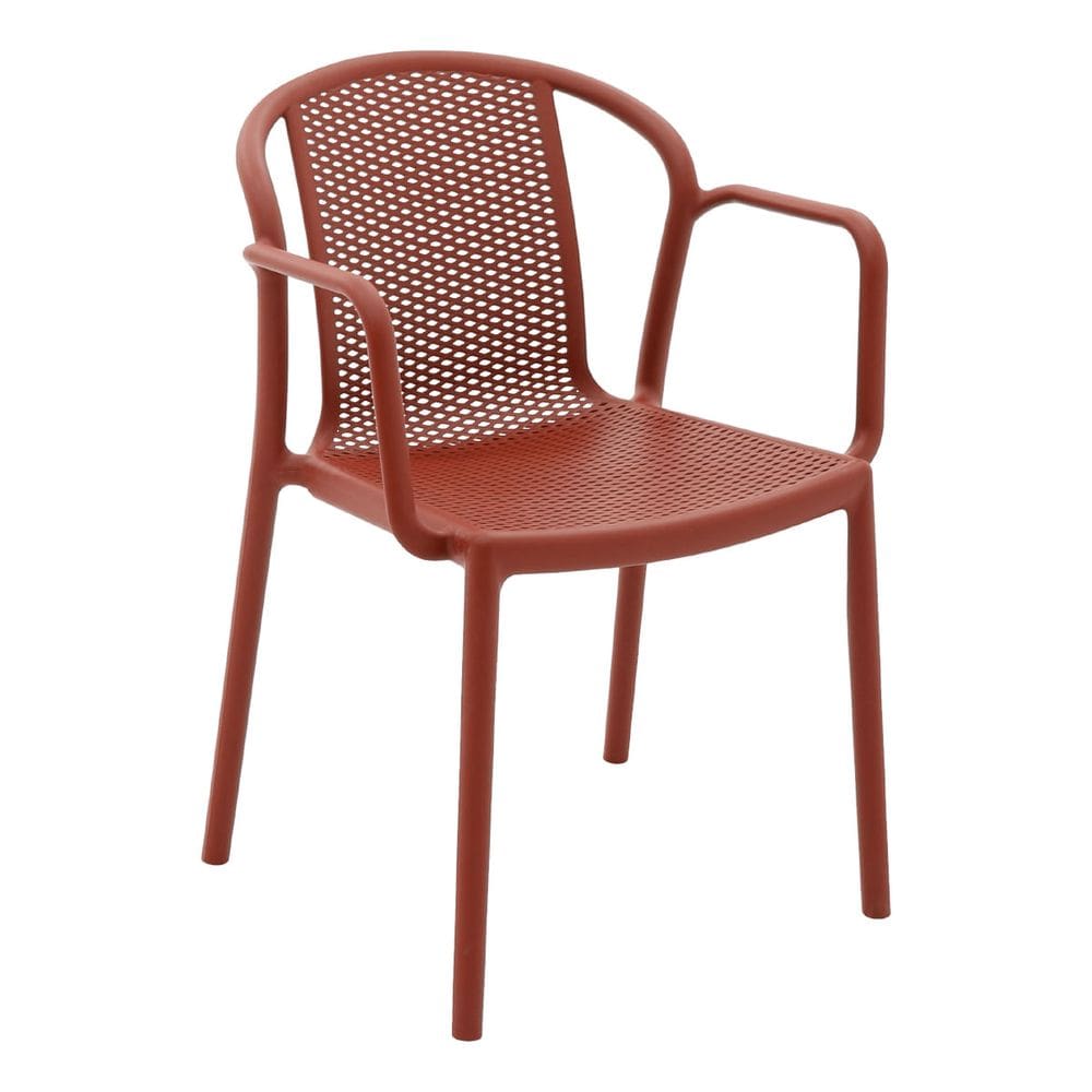 Cadeira Tramontina Louise Empilhável com Braços Terracota em Polipropileno