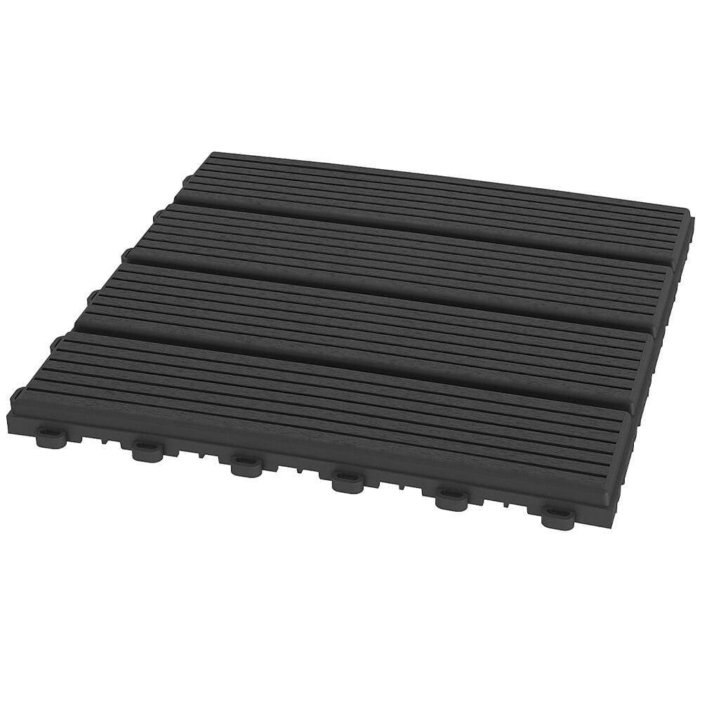 Deck Modular Moldeck Preto, 30 x 30 cm, Pacote com 11 Peças