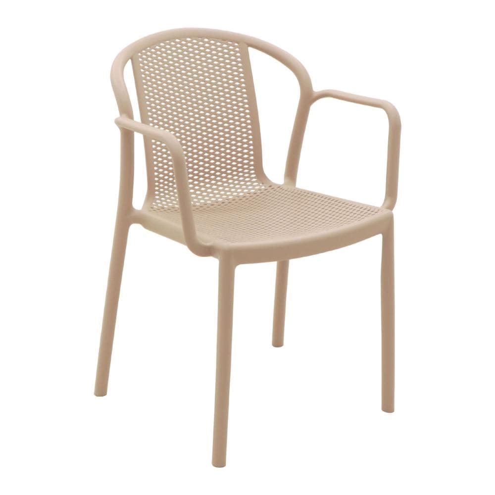 Cadeira Tramontina Louise Empilhável com Braços Areia em Polipropileno