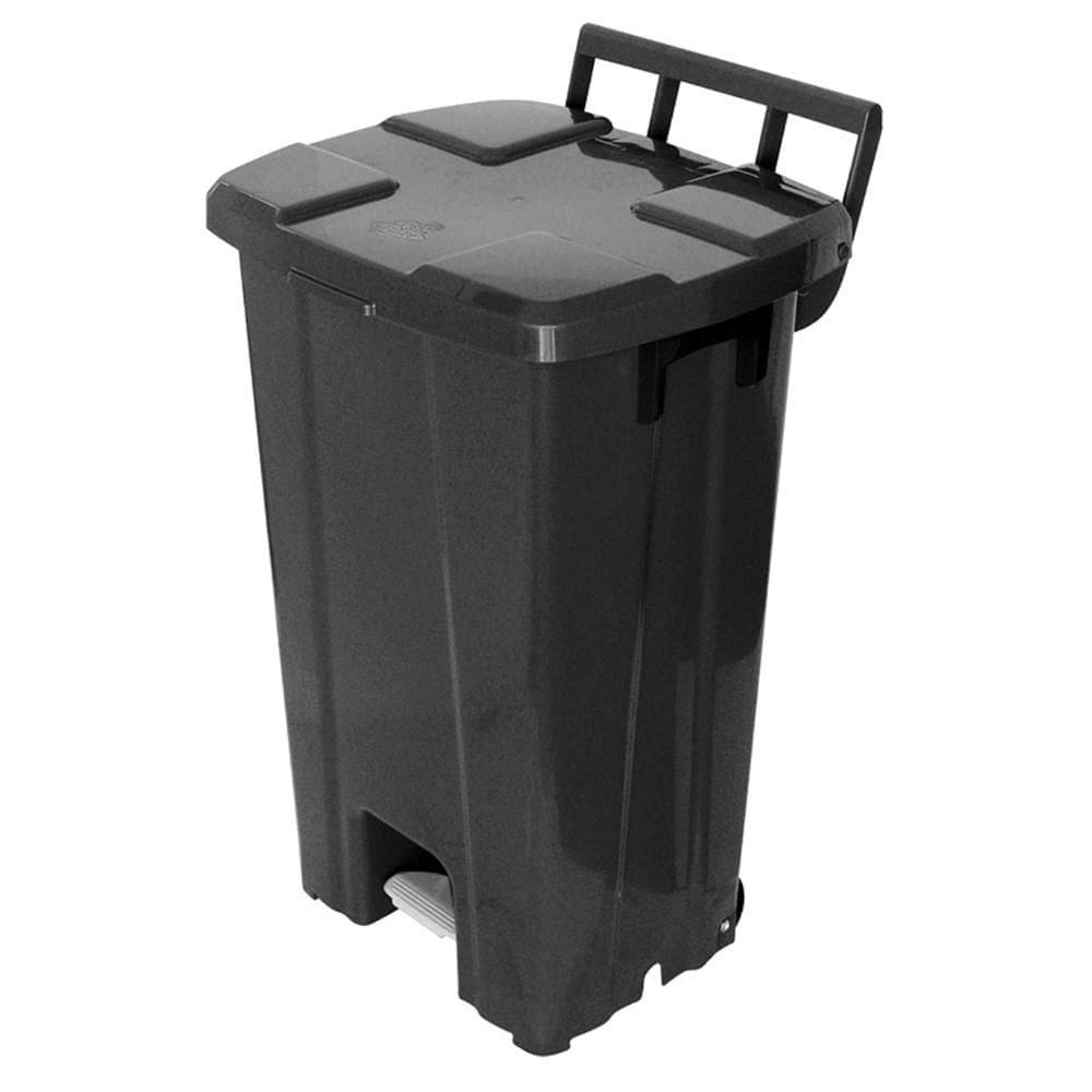 Lixeira Plástico Quadrado com Pedal de 100 Litros Preto P100p Jsn Cesto Plástico Quadrado com Pe