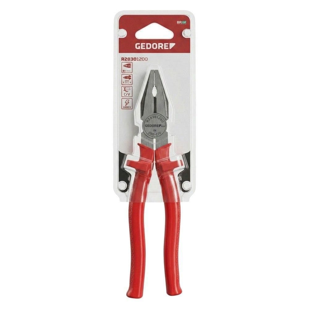 Alicate Universal 8” Cromo Vanádio Polido Cabo Isolado R28301200 Red - Gedore