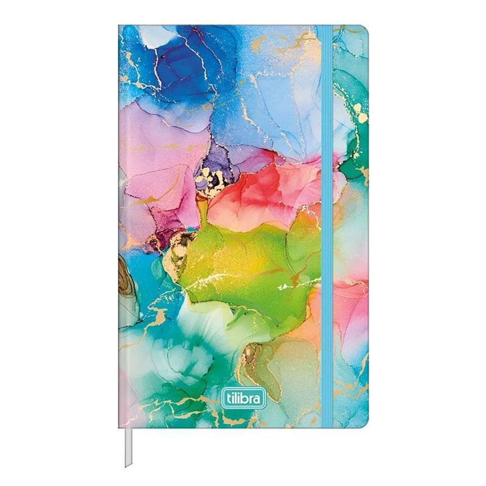 Caderno sem Pauta Fitto Trend Sketchbook Costurado 80 Folhas Mármore Colorido - Tilibra