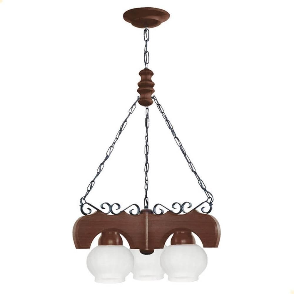 Lustre Muller Canga 3 Lâmpadas Envelhecido 403E