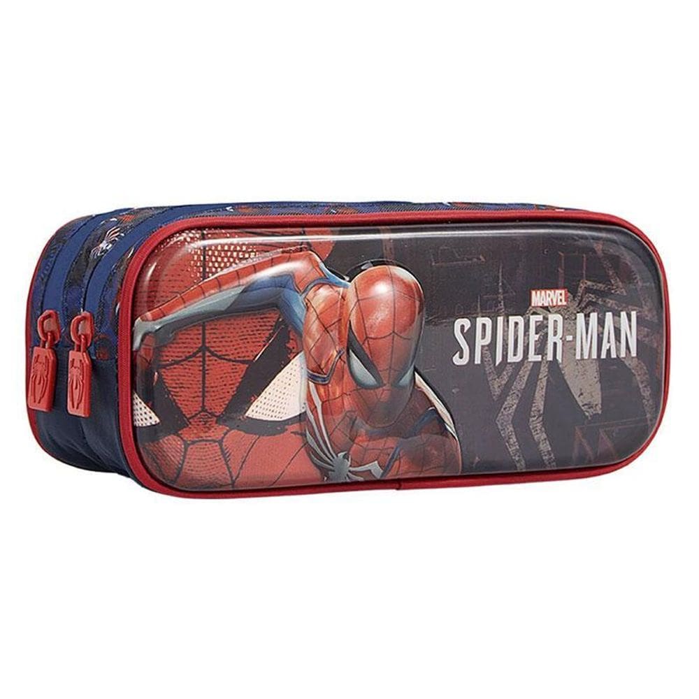 Estojo Escolar Infantil Duplo Spider Man 13376 - Xeryus