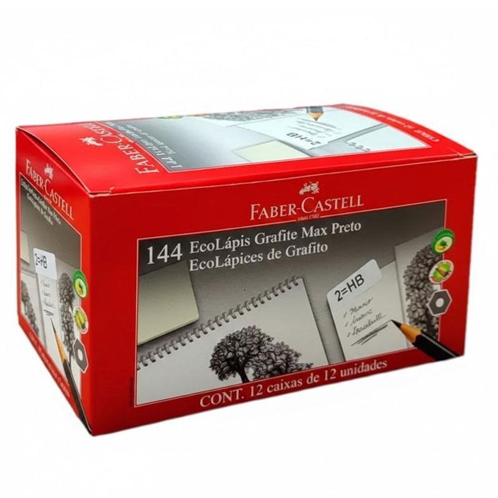 Caixa de Lápis de Escrever Ecolápis Grafite 1205SM 144 Unidades - Faber Castell