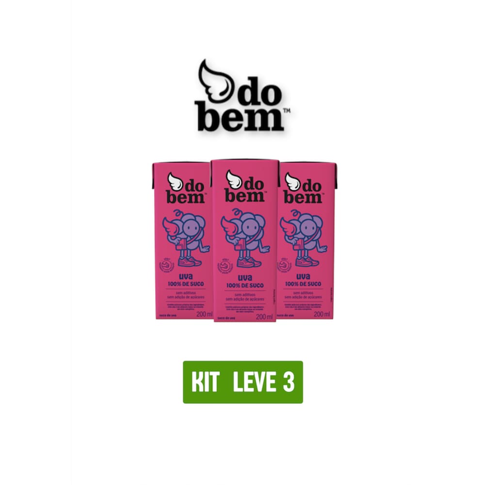 Suco De Uva 100% Do Bem 200Ml - Kit 3 Unidades