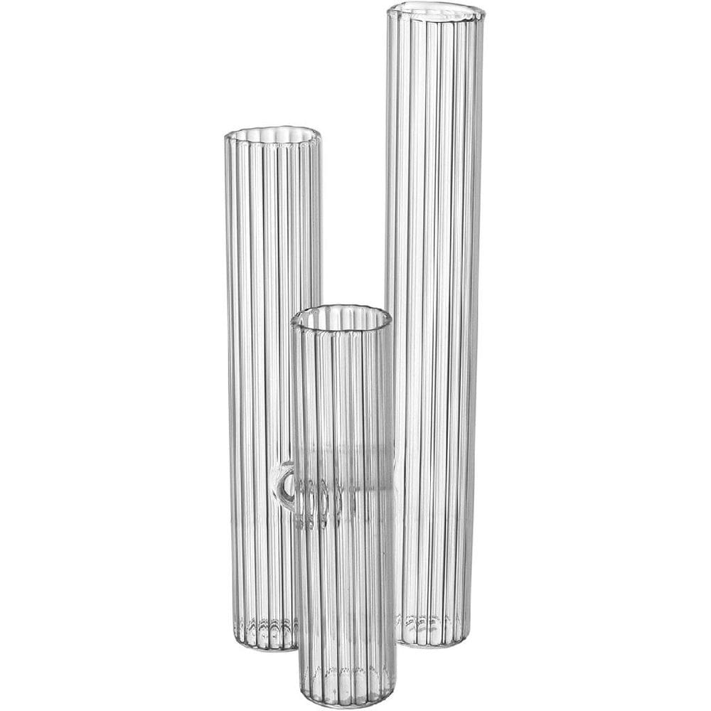 VASO TUBOS DECORATIVO ENFEITE HOME&CO BOROSSILICATO 20x9x9cm TRANSPARENTE