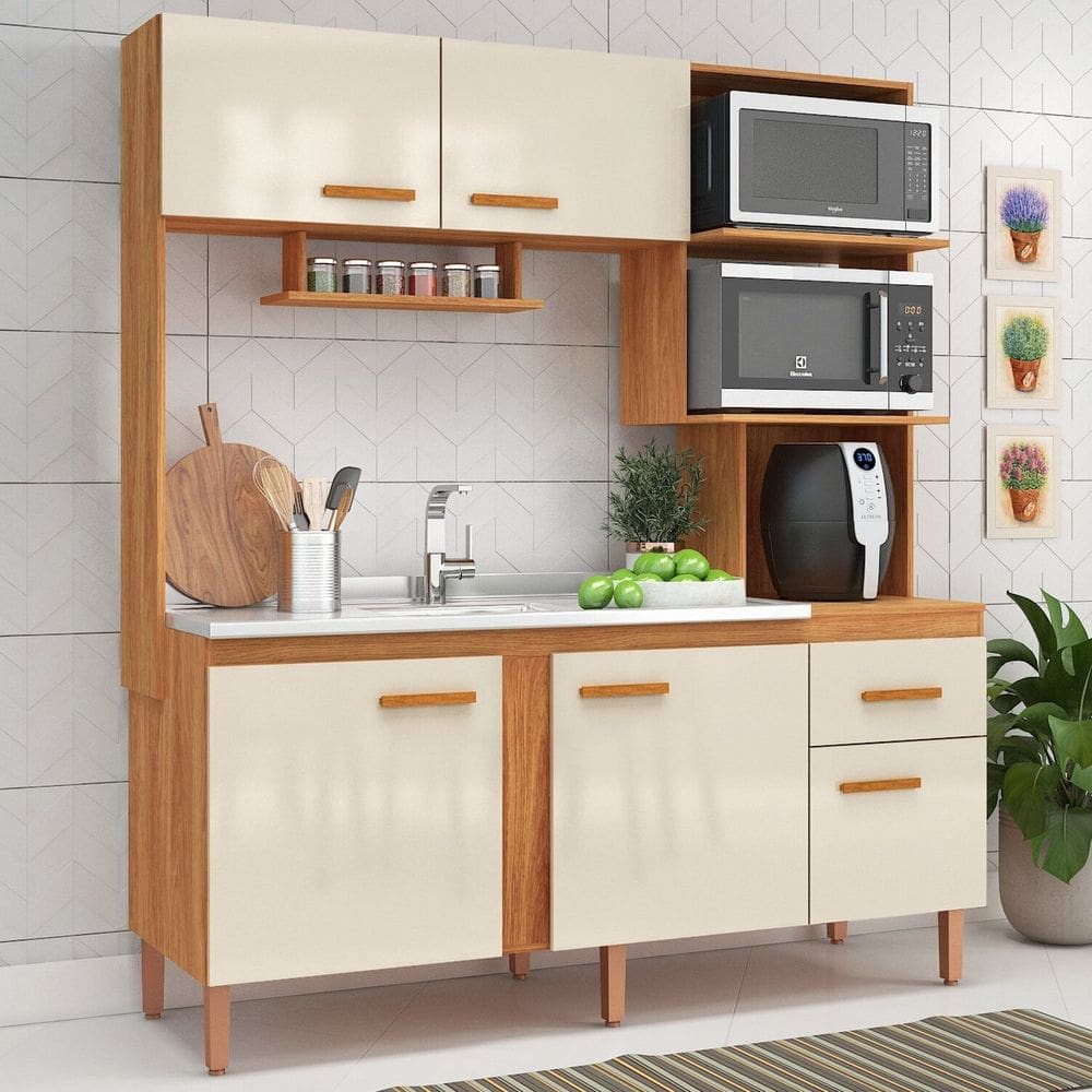 Cozinha Compacta 5 Portas 1 Gaveta New Sevilha | Casas Bahia