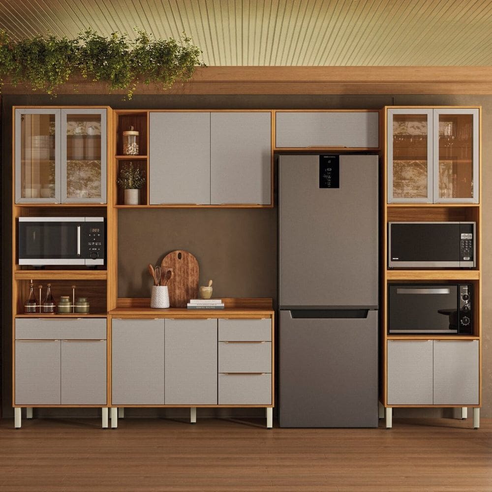 Cozinha Completa 5 Peças 13 Portas Plena Cinamon/Nude Prime