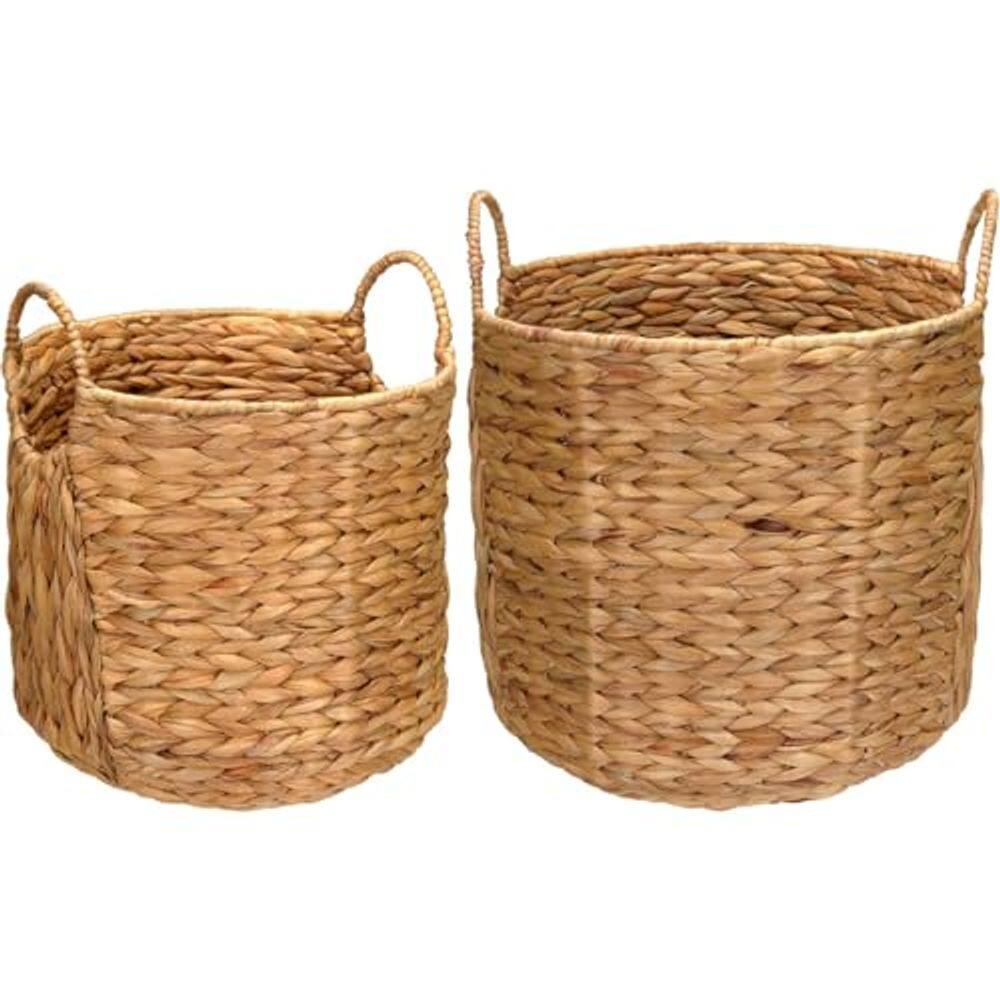 Kit 2 Peças Cesta Decorativo Organizadora Cachepô Home&Co Fibra Natural - Cesto