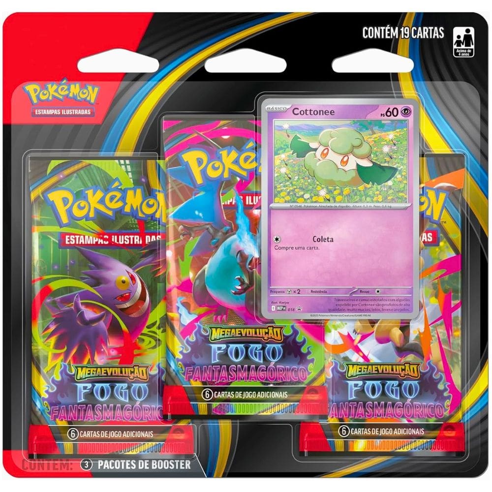 Blister Triplo Pokemon TCG Fogo Fantasmagórico Copag