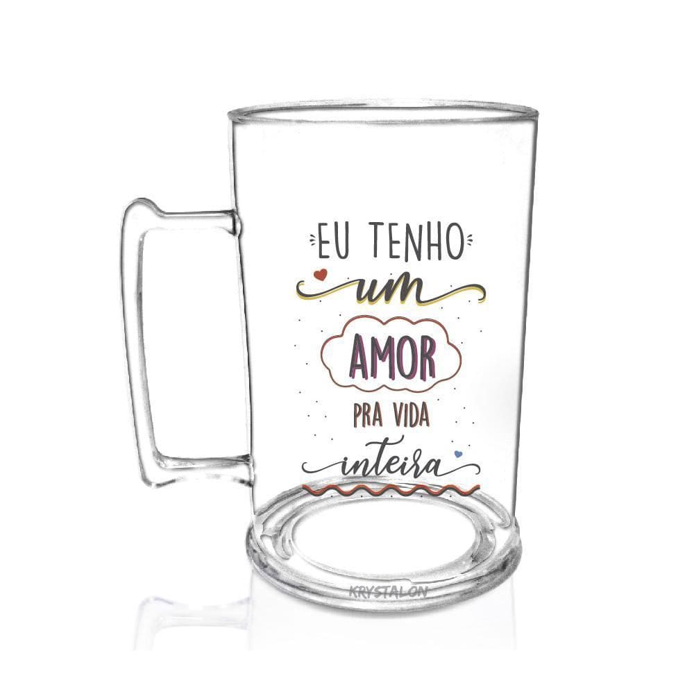 Caneca Chopp Acrílico Eu Tenho Um Amor - Dia Dos Namorados