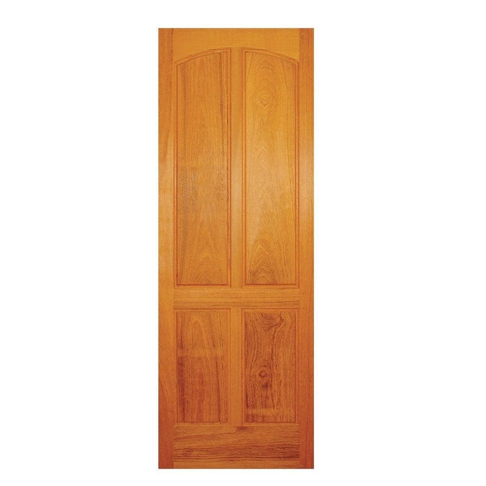Folha de Porta Madeira Maciça Angelim 210x60x3,3 Quatro Almofadas Verticais Jomadi Natural