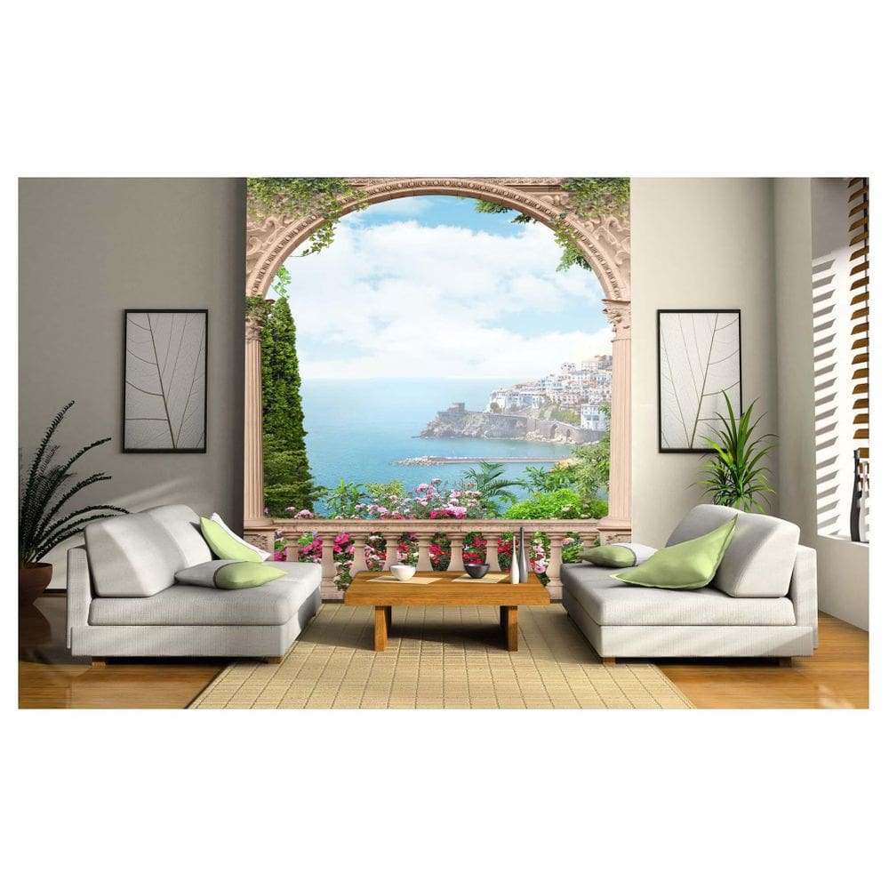 Papel De Parede Paisagem Digital Jardim Mar 3D Dav26