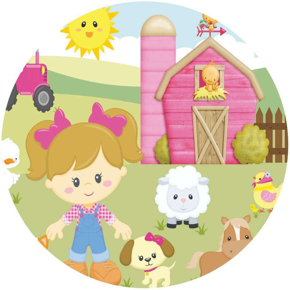 Painel Redondo De Festa Fazendinha 150X150 - Faz02