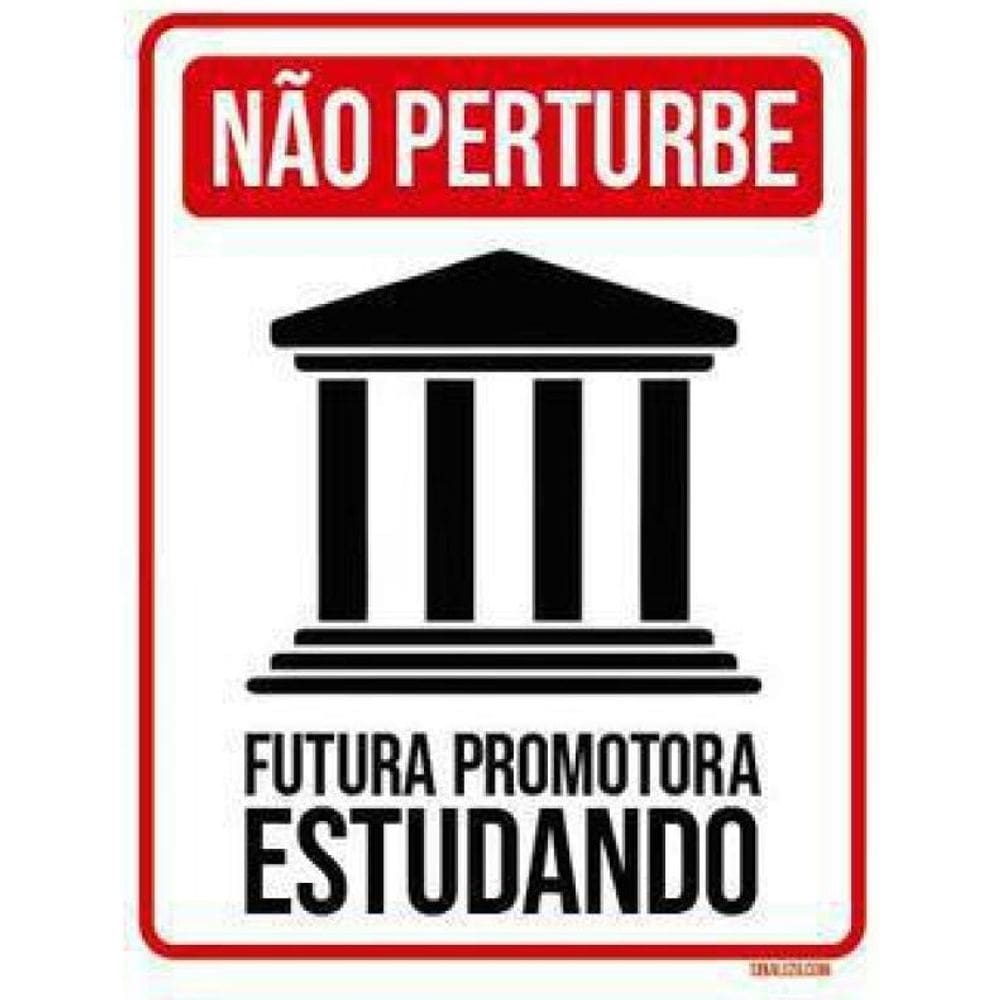 Kit 10 Placas  Não Perturbe - Futura Promotora Estudando