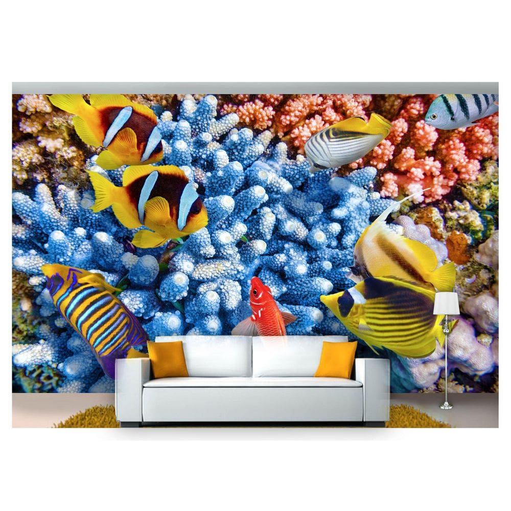 Papel De Parede Animais Fundo Do Mar Coral 3D Anm218