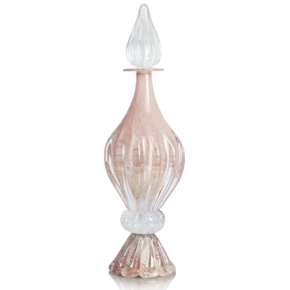 Garrafa Com Base Em Cristal Murano Rosa  São Marcos