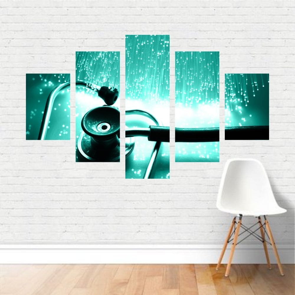 Quadro Profissões Estetoscópio Medicina Fisioterapia Canvas